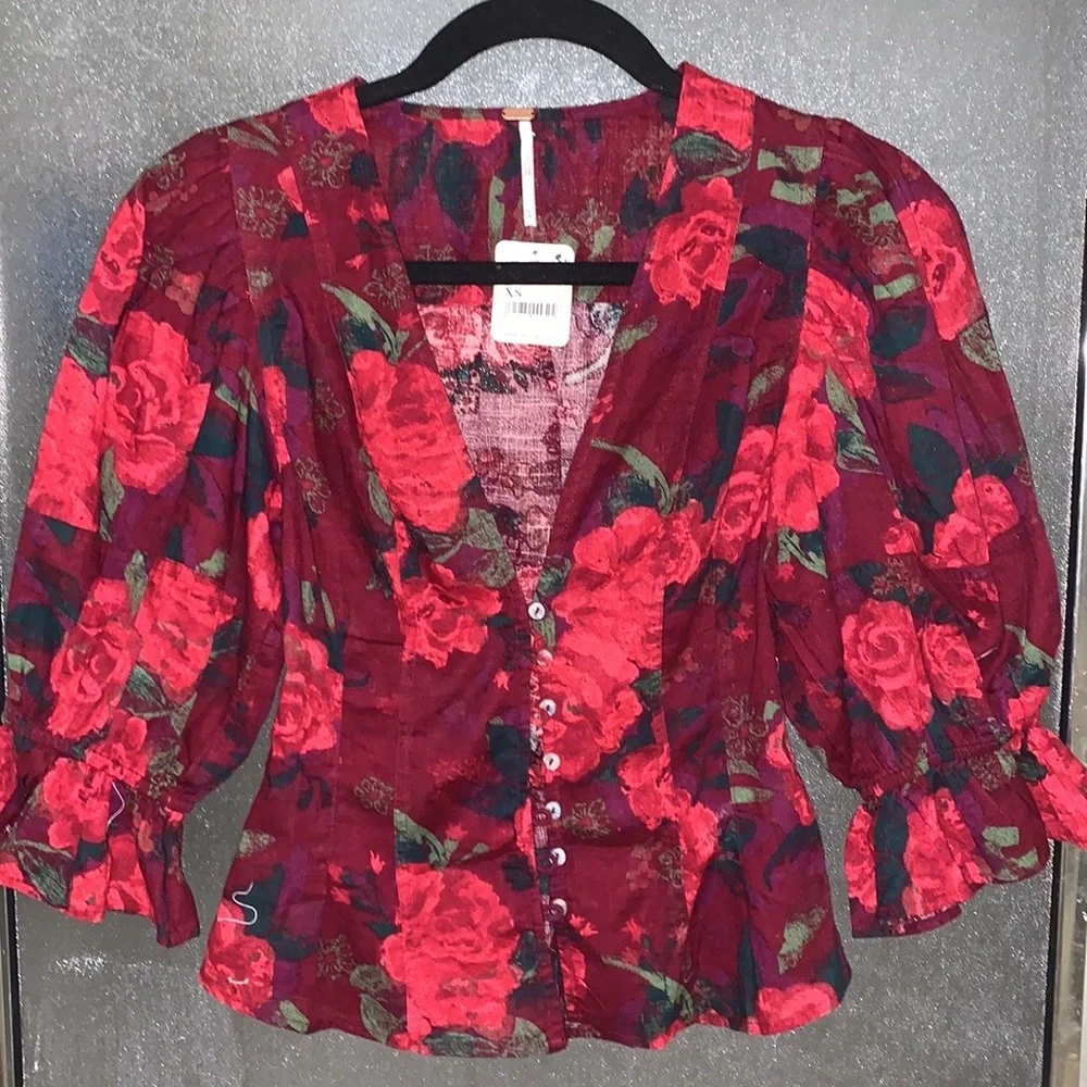 free people I found you printed top